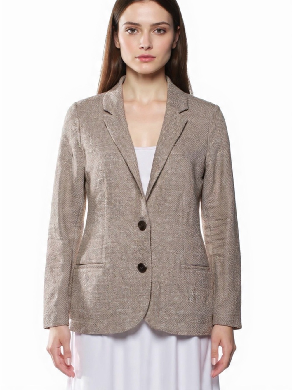 Falconeri  Linen cotton Blazer waffle jacket textured weave Beige Tan Medium